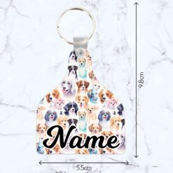 Watercolour Puppies Cattle Tag