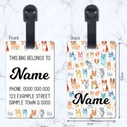 Colourful Puppies Luggage Tag