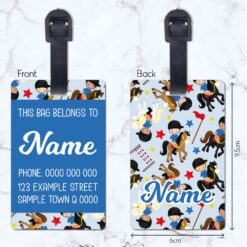 Horse Jumping Boy Luggage Tag