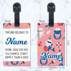 Pink Sharks Luggage Tag
