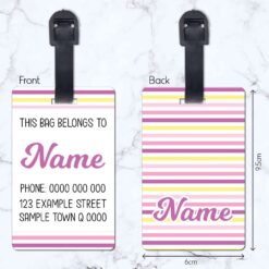 Unicorn Stripes Luggage Tag