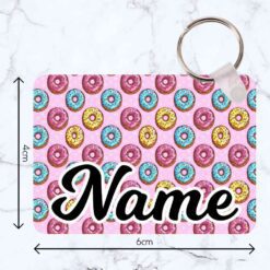 Pink Donuts Rectangle Wooden Bag Tag