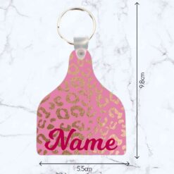 Pink Cheetah Cattle Tag