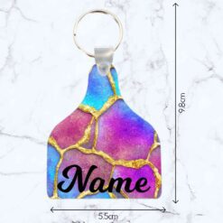 Pink Stained Glass Cattle Tag