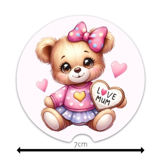 Car Coaster - Love Mum Bear