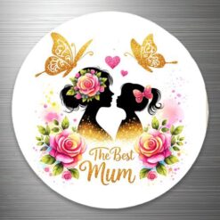 The Best Mum Glitter Fridge Magnet (5.5cm)