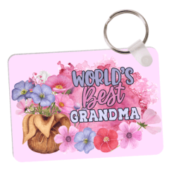 World's Best Grandma Rectangle Keyring