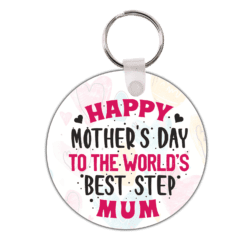 Happy Mothers Day - World's Best Step Mum Circle Keyring