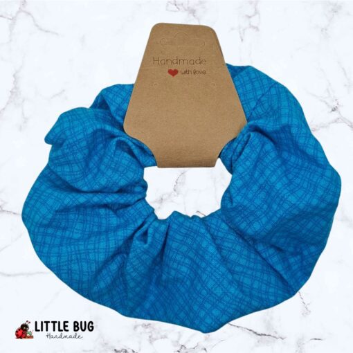 Blue Wavy Scrunchie