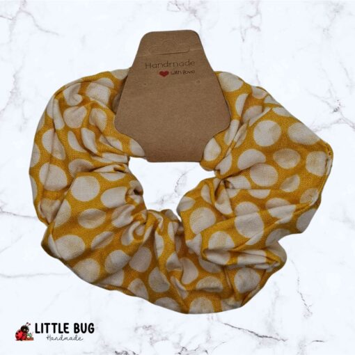 Golden Polka Dots Scrunchie