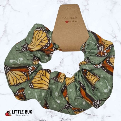 Green Butterflies Scrunchie