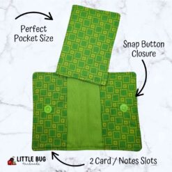 Green Geometric Card Wallet