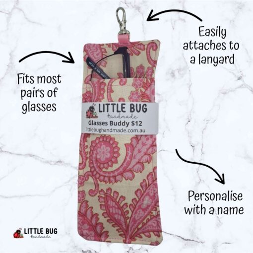 Pink & Cream Paisley Glasses Buddy