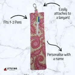 Pink Cream Paisley Pen Buddy