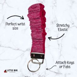Pink Doodles - Key Fob Scrunchie