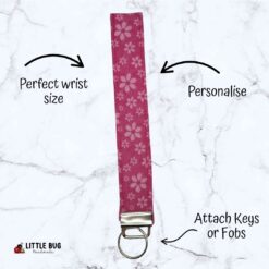 Pink Flowers Key Fob