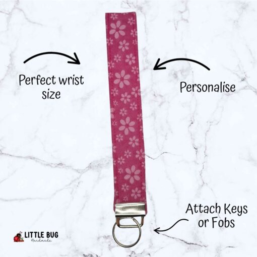 Pink Flowers Key Fob