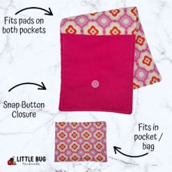 Pink Tiles Feminine Hygiene Travel Pouch