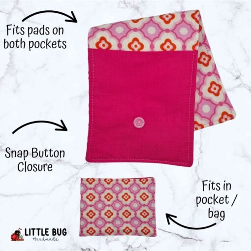 Pink Tiles Feminine Hygiene Travel Pouch