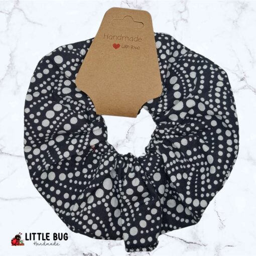 Polka Patterns BW Scrunchie
