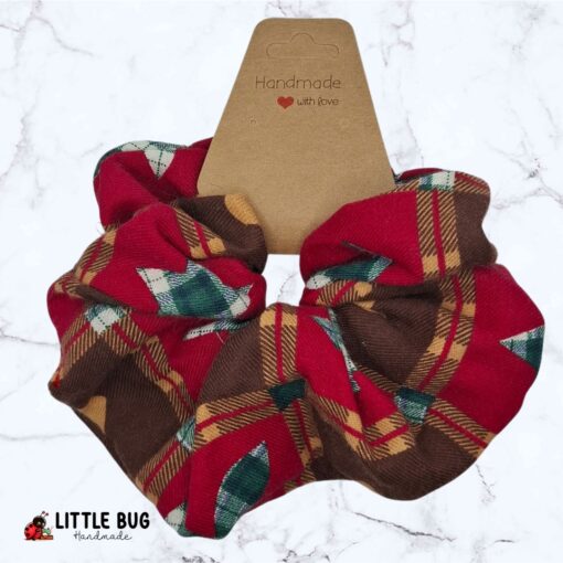 Red Checks Scrunchie