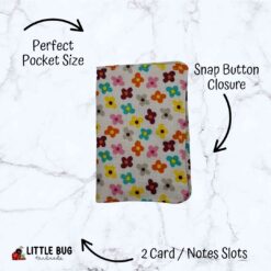 White Flowers Card Wallet